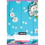Nebulo: Speta beležka za 4. razred z belo cvetličnim vzorcem, črtasta, format A/5, 21-32