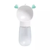 WOWO Potovalna steklenica za psa s posodico 350 ml, bela