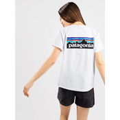 Ženska bombažna majica Patagonia P-6 Logo Responsibili-Tee - white