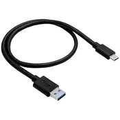 Akyga Akyga USB kabel USB-A vtič\, USB-C vtič 1.0 m črna AK-USB-15, (20578056)