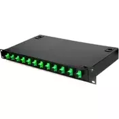 ExeLink Opticki patch panel za rek, 12 konektora SC/APC