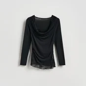 Reserved - Bluza s cipkastim umetkom