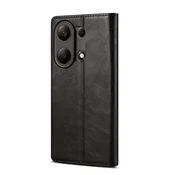 LENUO Usnjen preklopni ovitek za Redmi Note 13 Pro črna