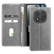 AVIZAR Denarnica etui Xiaomi Redmi Note 15 Pro 4G Serija Chesterfield Funkcija stojala, Siva, (5000189144)