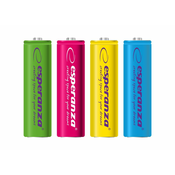 Esperanza eza108 esperanza akumulatorske baterije ni-mh aa 2000mah 4 kosi mešane barve