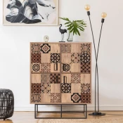 Hanah Home Višenamjenska komoda Quantum Solo-Mosaic, 93 x 115 x 36 cm, Smeda