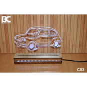 Black Cut 3D Lampa Zelena