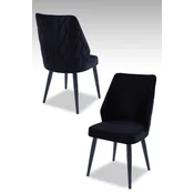 HANAH HOME Set 2 stolice Pufi Black