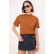 Trendyol Milla Ženska majica TWOAW20TS0096, Braon
