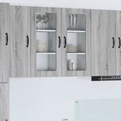 Zidni stakleni ormaric PORTO 2 pcs Siva Sonoma 40 x 31 x 80 cm