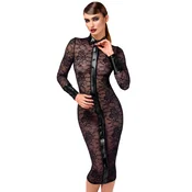 Noir Handmade F376 Noirelle Lace Button-Up Midi Dress Black XXL