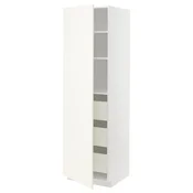 METOD / MAXIMERA Visoki element s fiokama, bela/Vallstena bela, 60x60x200 cm