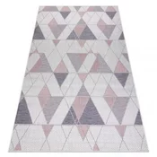 eoshop Preproga SISAL SION Geometric, Triangles 3006 flat weave ecru/pink ( - Velikost: 140x190 cm)