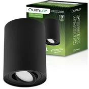 LUMILED Nadometna halogenska žarnica, premična, okrogla, GU10, črna, 125 mm, AMAT-XL