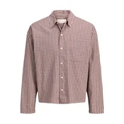 JACK & JONES Srajca JORAUSTIN rjava/bela