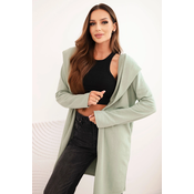 Kesi Womens cotton hoodie with an elongated front dark mint