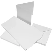 Rayher. Kuverte+Vizitke, Set 50, 15,24x15,24cm, Bele barve