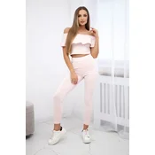 Set with a powder pink ruffle