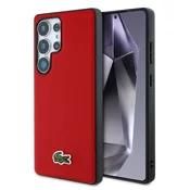 Lacoste ikonični zadnji ovitek Petit Pique s tkanim logotipom in MagSafe za Samsung Galaxy S25 Ultra, rdeč