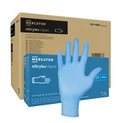 shumee Nitrilne rokavice M modre Mercator Nitrylex Classic 100 kosov v kartonu 10 kosov