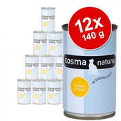Varčno pakiranje Cosma Nature 12 x 140 g - Piščanec & piščančja šunka