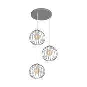 Luster na sajli MERCURE 3xE27/60W/230V siva