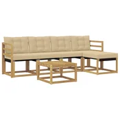 Set vanjskih sofa 6 kom. Bijela i bež