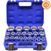 Set 12-kotnih nasadnih ključev 1/2, kratki 8 - 36 mm