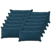 vidaXL Prevleka za blazino 12 pcs HOUTEN Modra 40 x 80 cm Žamet