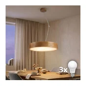 Brilagi - LED lestenec na jekleni vrvici CARVALHO MODERN 3xE27/60W/230V hrast, premer 47,5 cm
