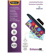 FELLOWES laminirna folija/ format A4/ 80 mic ImageLast/ velikost 216x303 mm/ sijajna/ 100 pakiranj