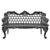 Casa Padrino baroque garden bench black 159 x H. 93 cm - Magnificent cast iron garden bench - Cast iron garden furniture - Baroque garden furniture - Garden furniture in baroque style