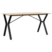 Vidaxl Jedilna miza Y okvir 140x80x75 cm trdna borovina jeklo