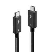 LINDY USB 4 kabel, Thunderbolt, 40 Gbps, 8K60 Hz, C na C, muški na muški, 1 m, crni 31120