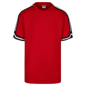 Mens Oversized Stripes Mesh Tee T-Shirt - Red