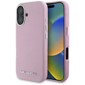1 to 3 Karl Lagerfeld Saffiano Polno Zavit Ovitek Za Magsafe Iphone 16 Roza Logo