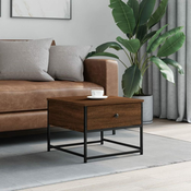 Stolic za kavu smeda boja hrasta 51x51x40 cm konstruirano drvo