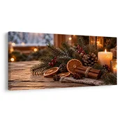 Slika prijetna adventna dekoracija s storži - 120x60