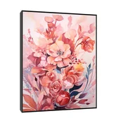 Canvas Slika na platnu Cvetna Carolija, Sa ramom, 120 x 150 cm, Crni