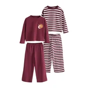 Next Pižama temno oranžna/burgund/bela