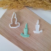 KREATIVNI SLATKIŠI Modla za kolace i ukrase Sveca, 10 cm, Bela