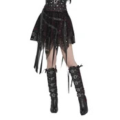 Žensko krilo DEVIL FASHION - Punk Skull - črna/vinsko rdeča - SKT25802