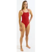 Womens swimwear finis skinback solid red 34