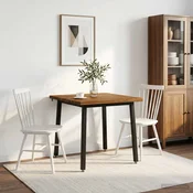 vidaXL 80 x 80 x 75 cm Masiven les akacije Naravna in črna Kvadrat