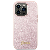 GUESS GUHCP14LHGGSHP ovitek za iPhone 14 Pro - roza z bleščicami