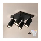 Brilagi - LED RGBW prigušiva spot svetiljka SELE SQUARE 4xGU10/6,5W/230V crna