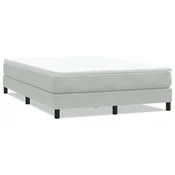 Vidaxl Box spring postelja brez vzmetnico svetlo siva 140x210 cm žamet