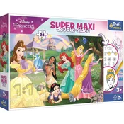 Trefl Dvostranska sestavljanka Happy Princesses SUPER MAXI 24 kosov
