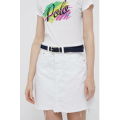 Traper suknja Polo Ralph Lauren boja: bijela, mini, ravna