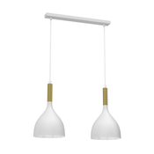 Luster na sajli NOAK 2xE27/15W/230V beli/zlatni